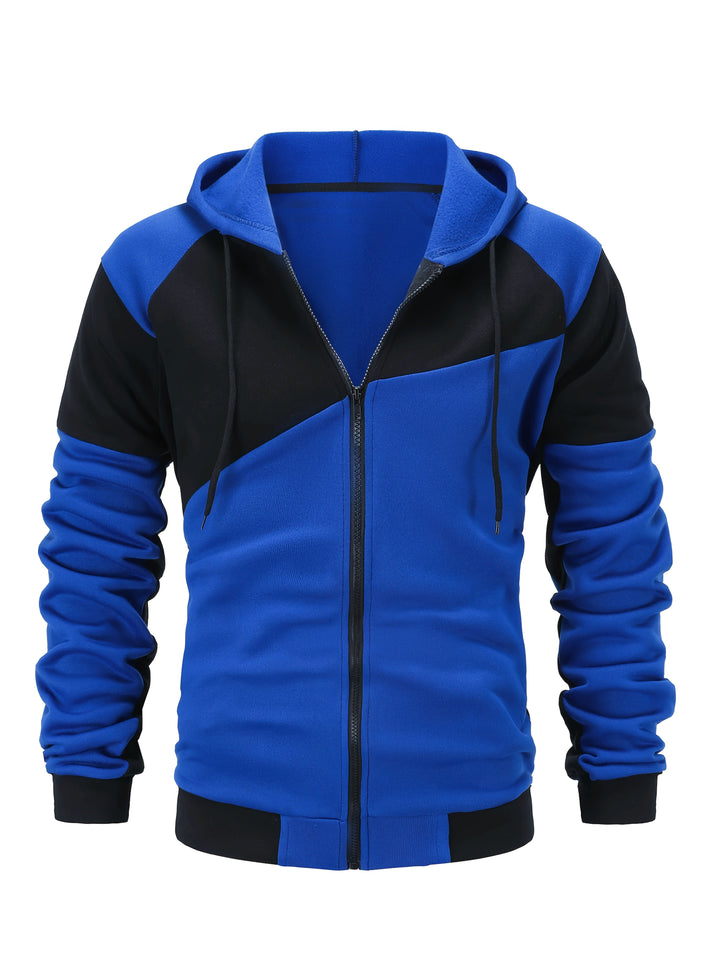 Bryce | Kleurblok Rits-Hoodie Jas
