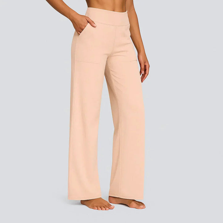 Hoge Taille Dames Broek Met Rechte Pijpen En Zakken
