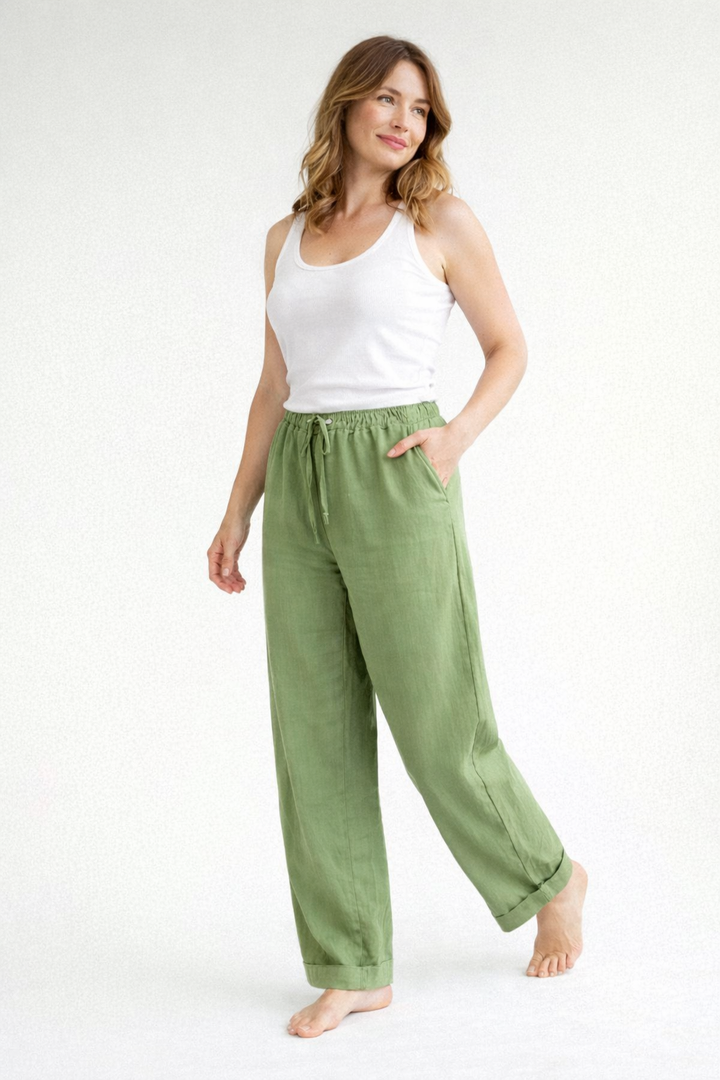 Van Dal | Hoge Taille Linnen Broek - Relaxed Fit