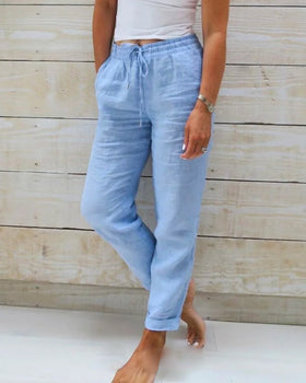 Van Dal | Hoge Taille Linnen Broek - Relaxed Fit