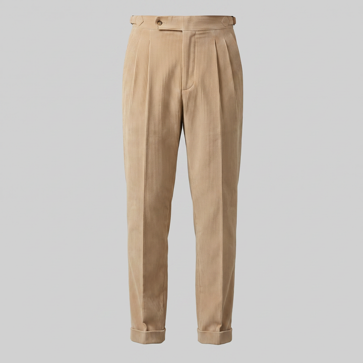 Corduroy Pleated Trousers Heren Klassiek Formeel