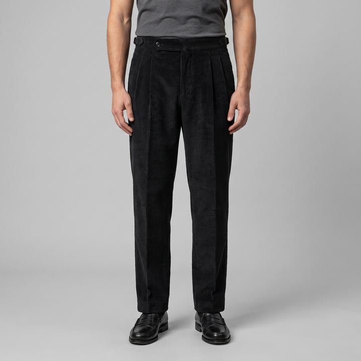 Corduroy Pleated Trousers Heren Klassiek Formeel