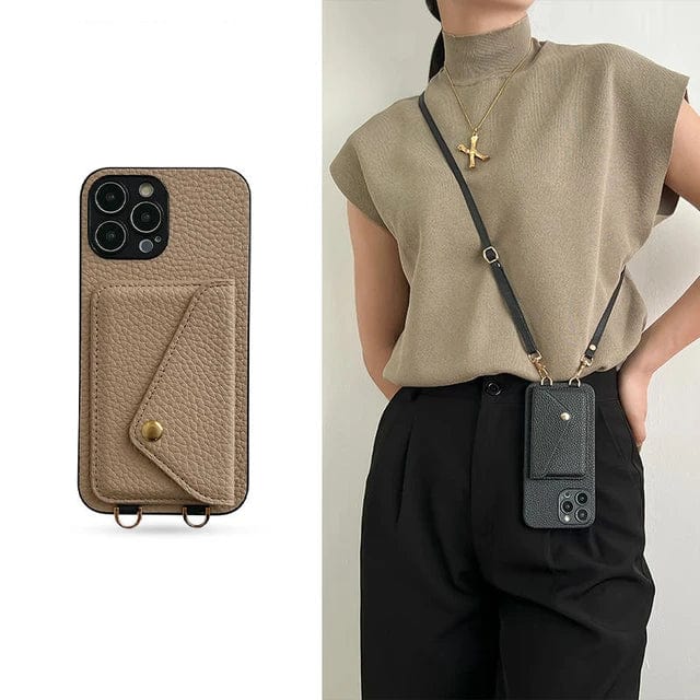 Luxe Dames Crossbody Telefoonhoesje met Kaarthouder