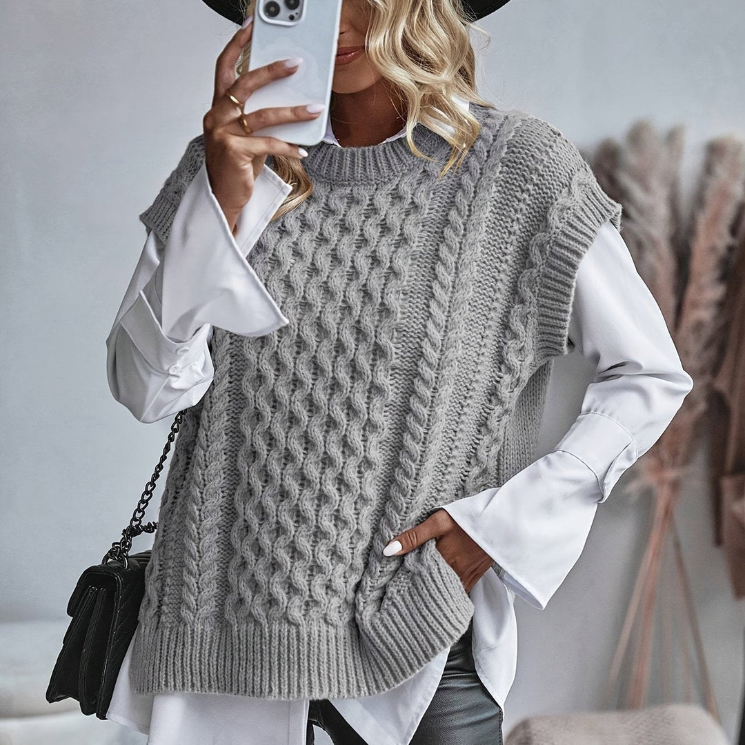 Bridget | Gezellige Kabelgebreide Sweater Vest