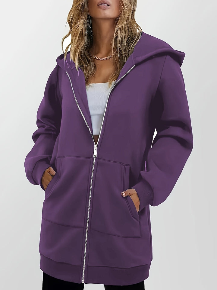 Heather | Lange Hoodie Zip Jast