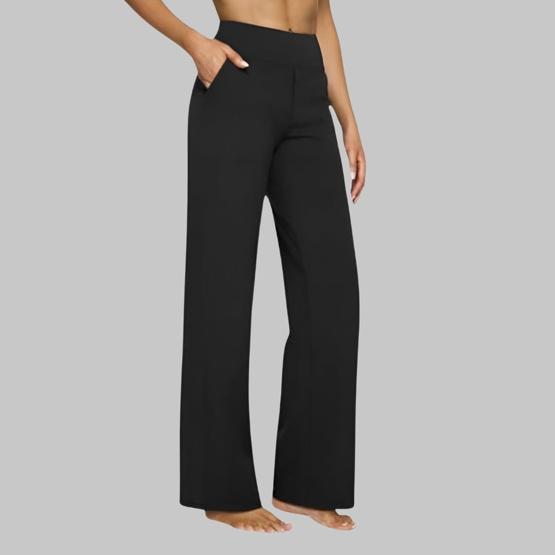 Hoge Taille Dames Broek Met Rechte Pijpen En Zakken