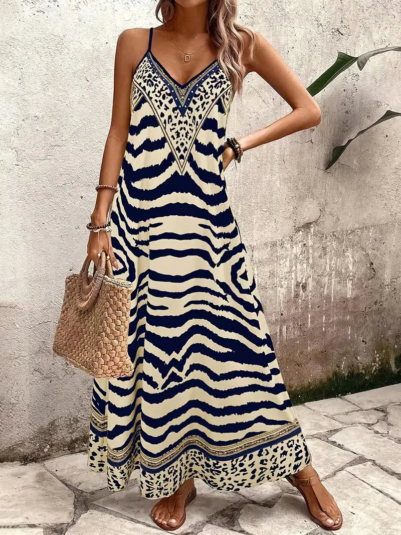Maxi jurk met leopard print