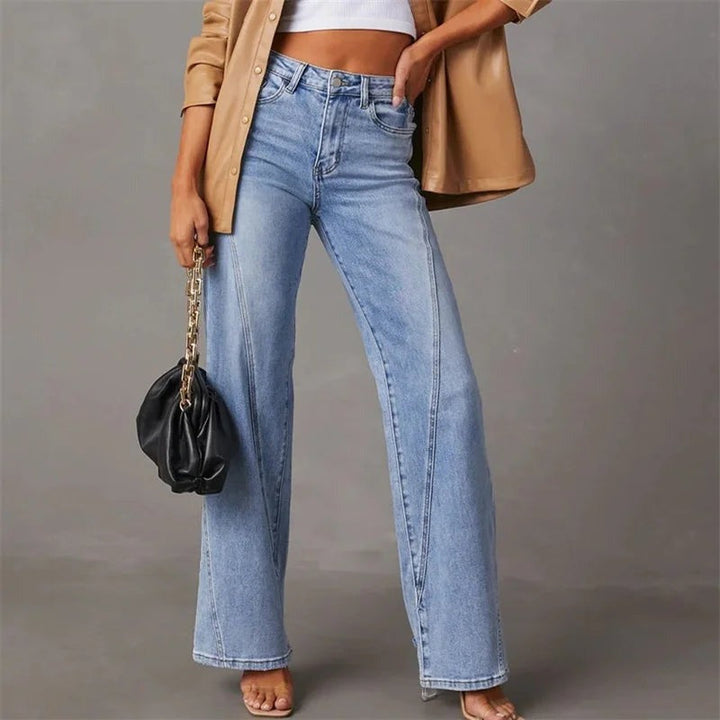 Wijde Pijpen Jeans Voor Dames Met Hoge Taille Pasvorm