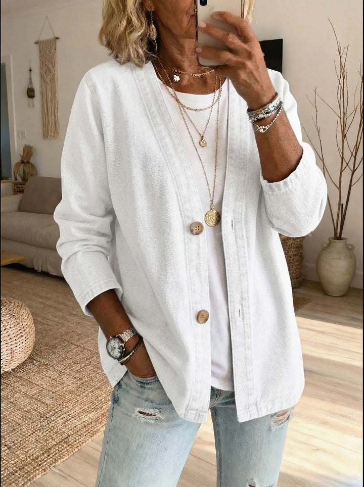 Dames Denim Cardigan met Knopen aan de Voorkant
