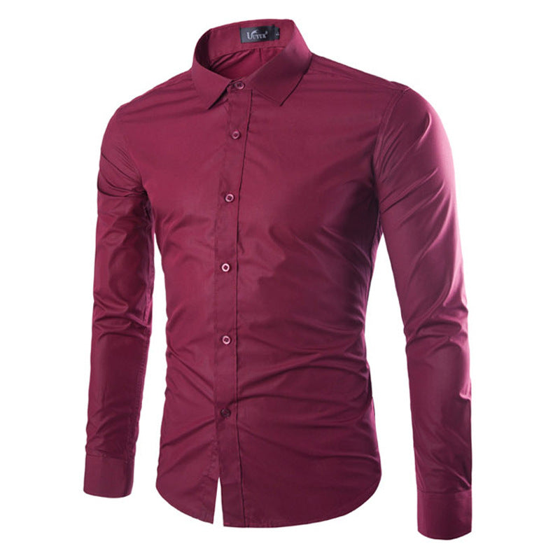 Daan | Effen zwart slim fit heren overhemd