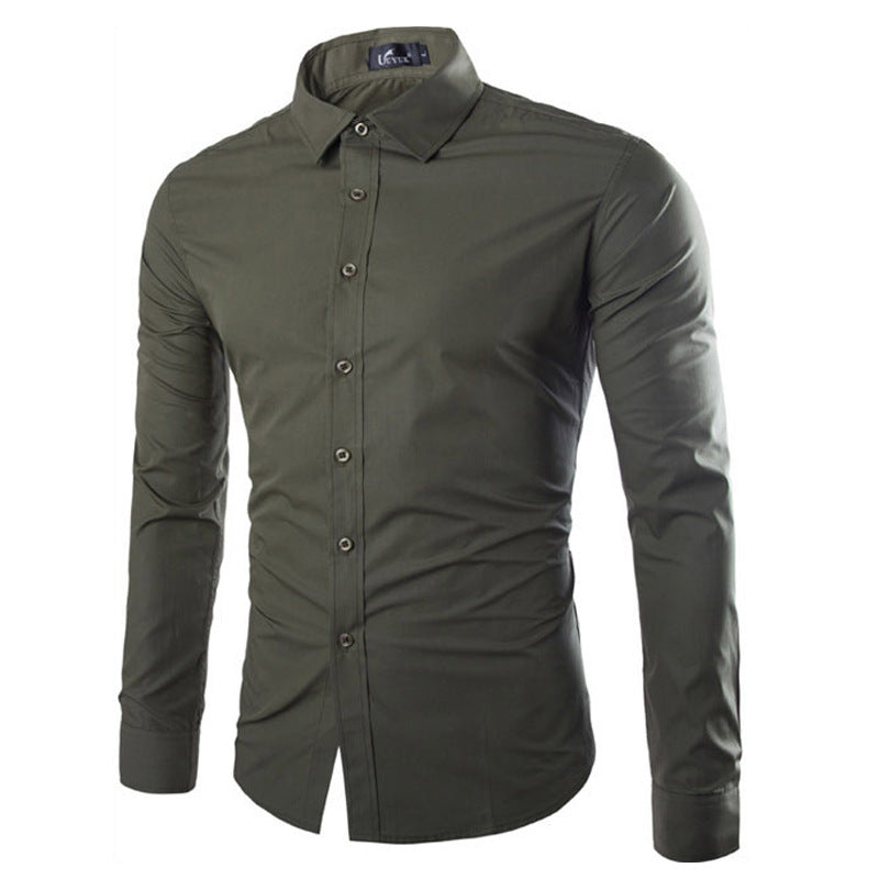 Daan | Effen zwart slim fit heren overhemd