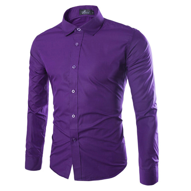 Daan | Effen zwart slim fit heren overhemd