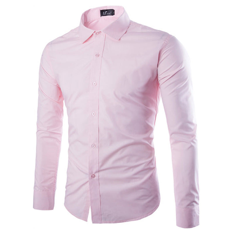 Daan | Effen zwart slim fit heren overhemd