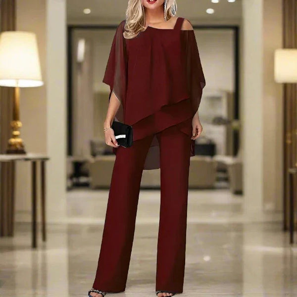 Dames Set Jumpsuit Asymmetrische Top Casual