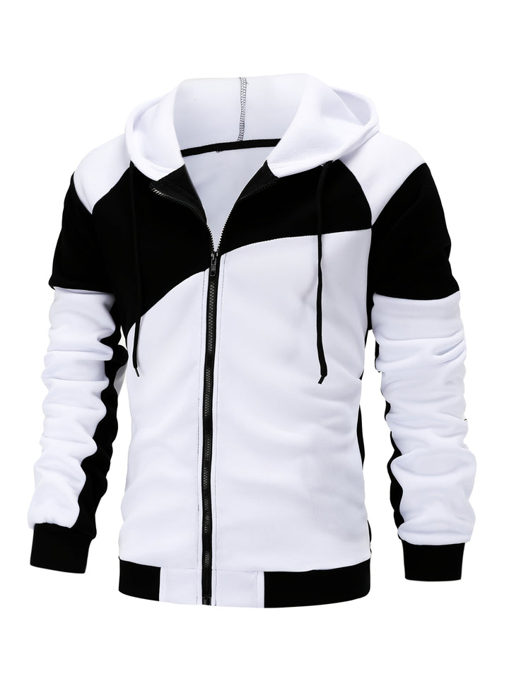 Bryce | Kleurblok Rits-Hoodie Jas