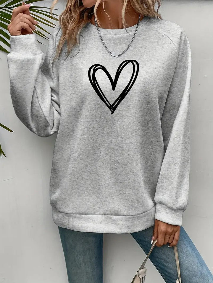 Heartzone - Casual Sweatshirt Met Hartmotief