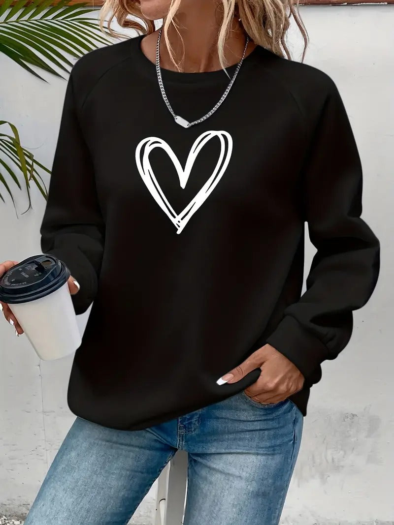 Heartzone - Casual Sweatshirt Met Hartmotief