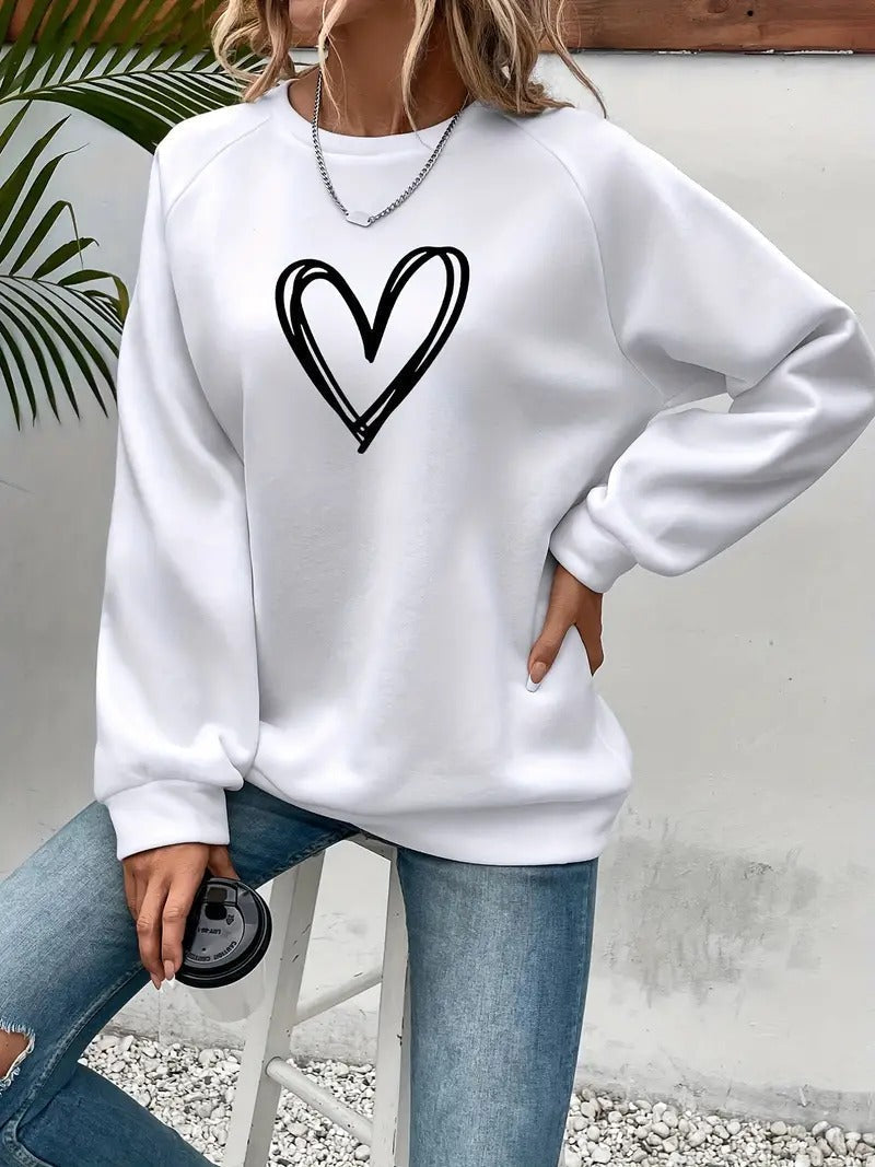 Heartzone - Casual Sweatshirt Met Hartmotief