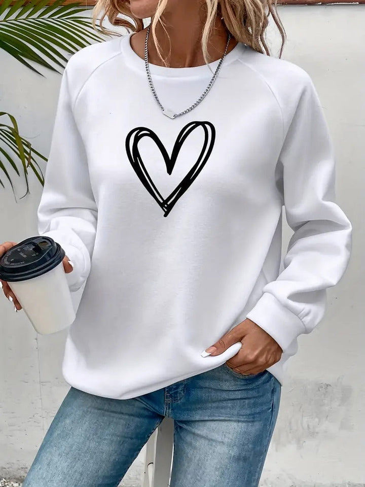 Heartzone - Casual Sweatshirt Met Hartmotief