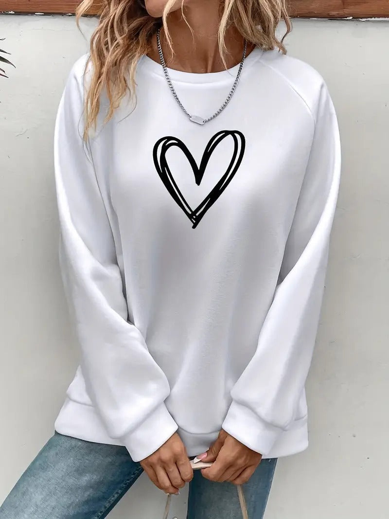 Heartzone - Casual Sweatshirt Met Hartmotief