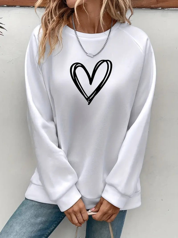 Heartzone - Casual Sweatshirt Met Hartmotief