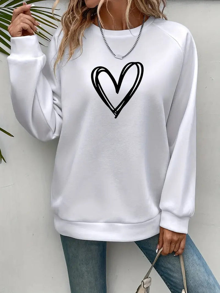 Heartzone - Casual Sweatshirt Met Hartmotief