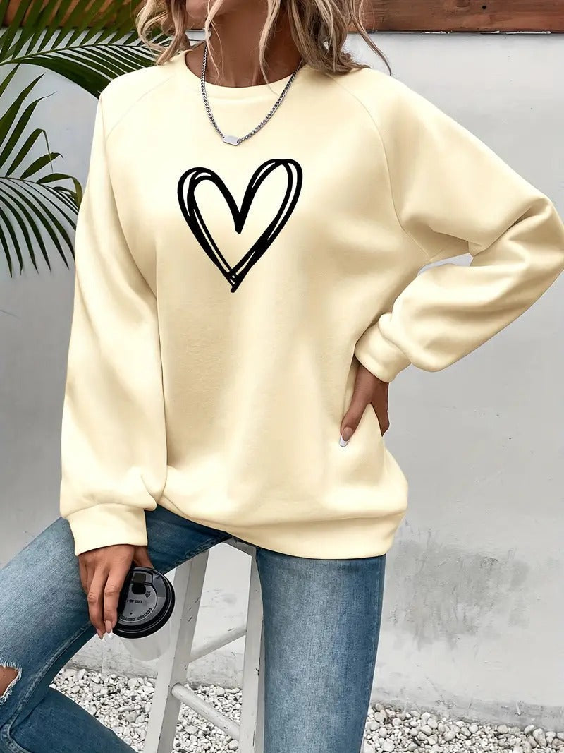 Heartzone - Casual Sweatshirt Met Hartmotief