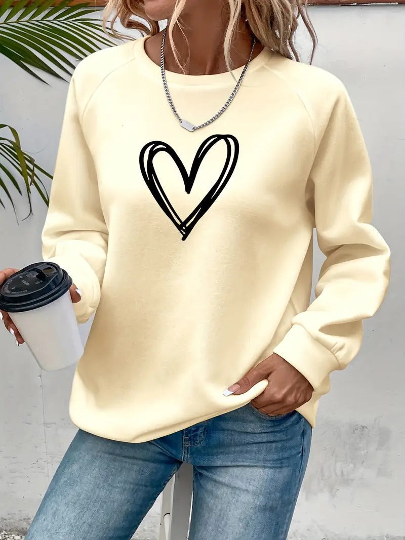Heartzone - Casual Sweatshirt Met Hartmotief