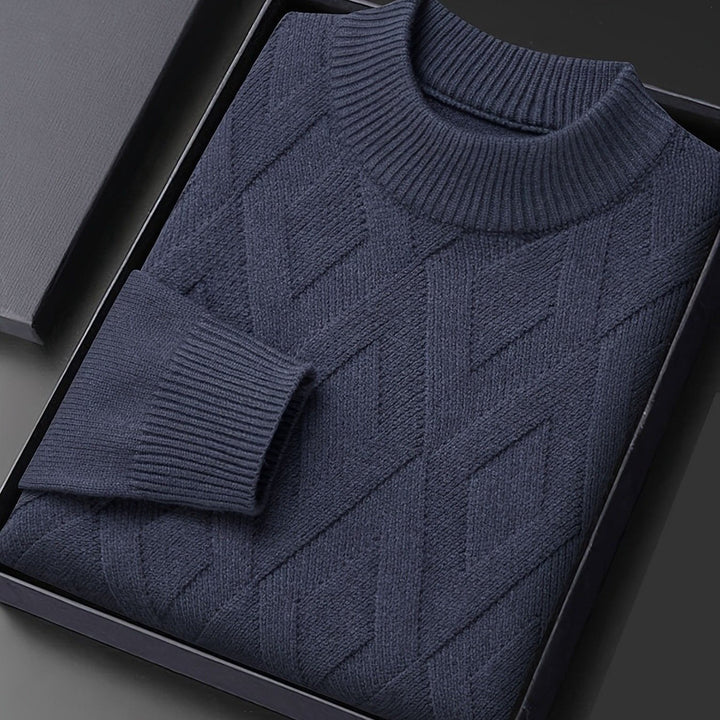 Ellis | Getextureerde Mock-Neck Trui