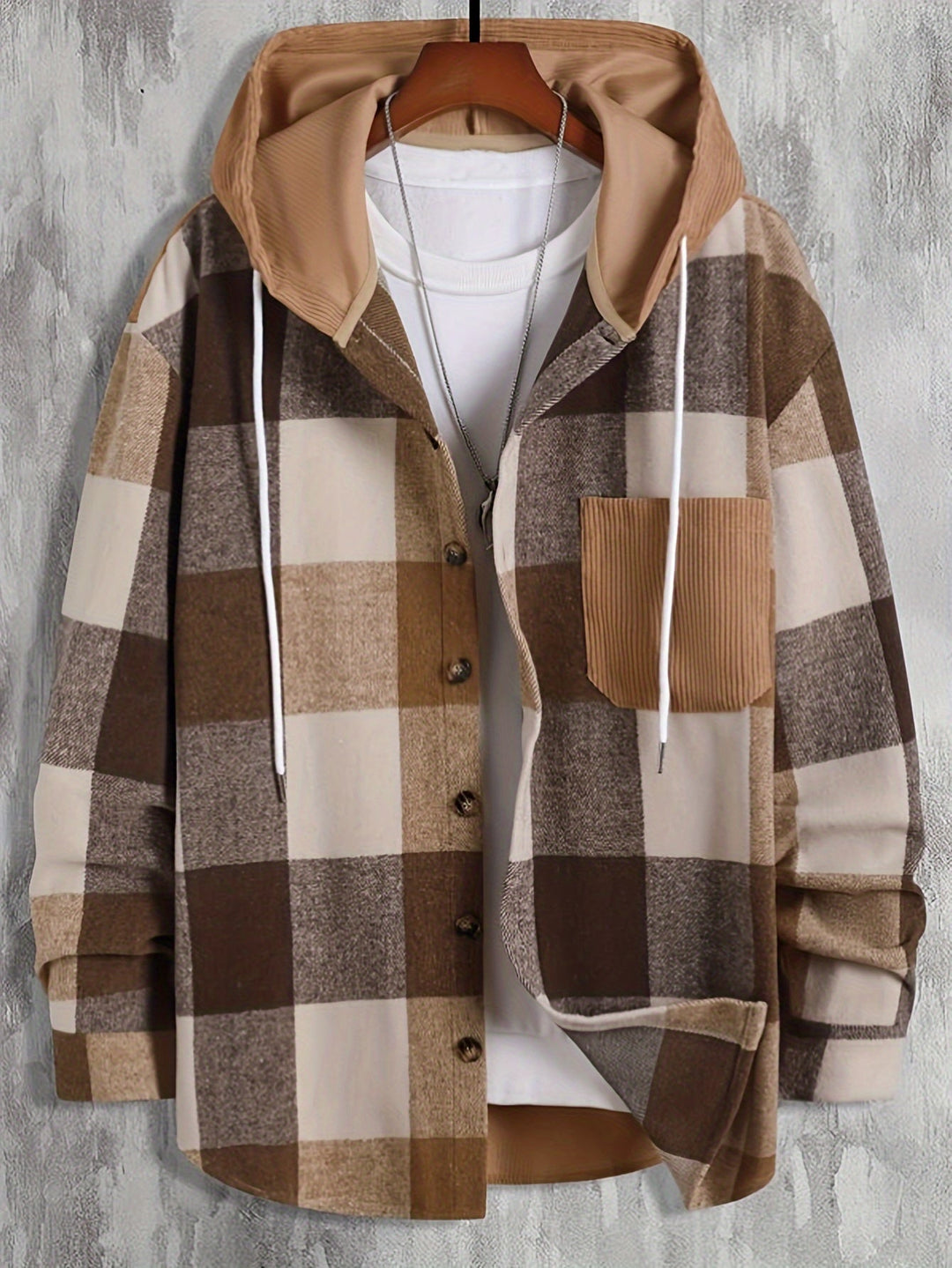Barnaby | Geruite Hooded Overshirt Jas