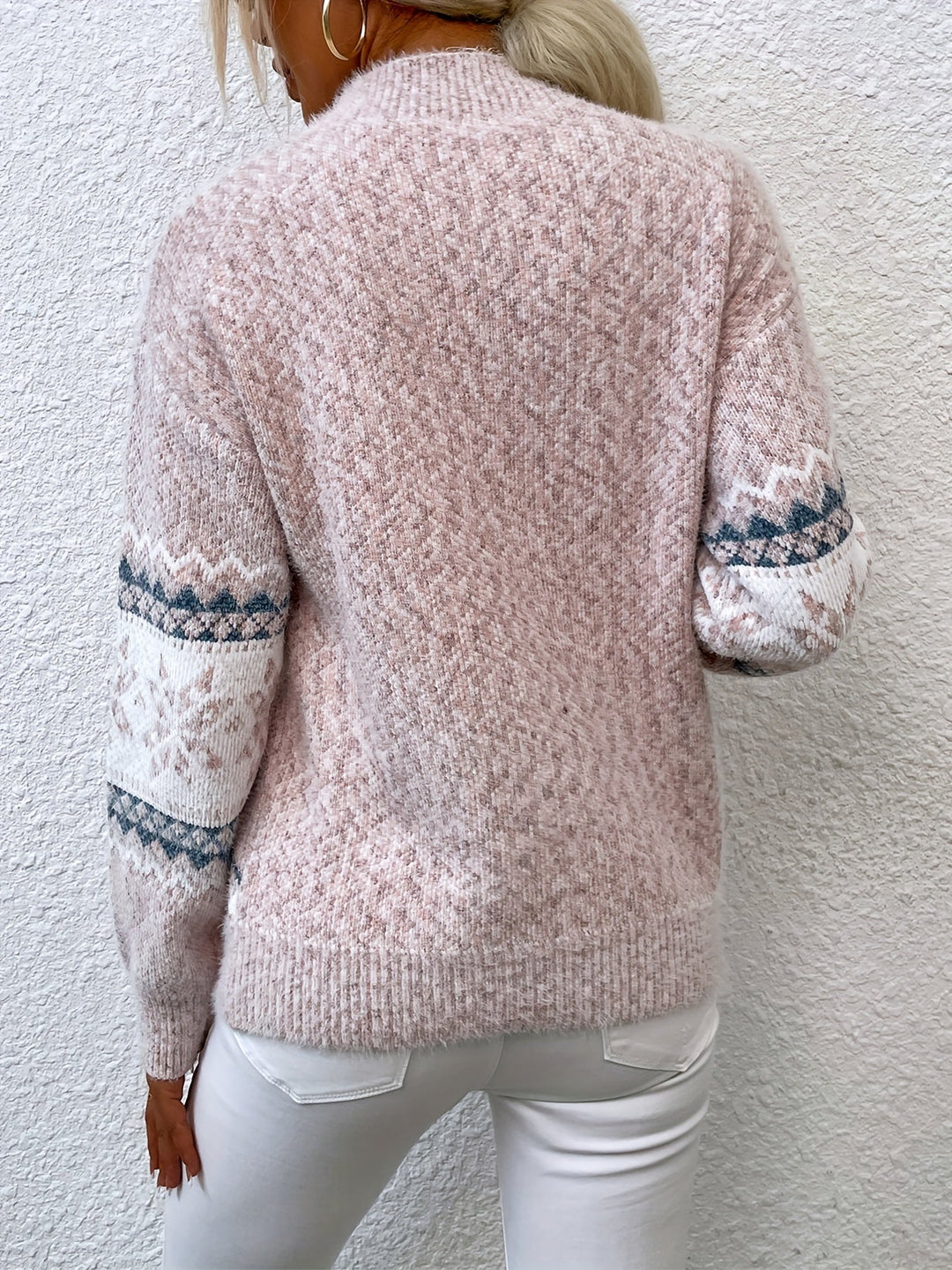 Tamsin | Gezellige Sneeuwvlok Mock-Neck Trui