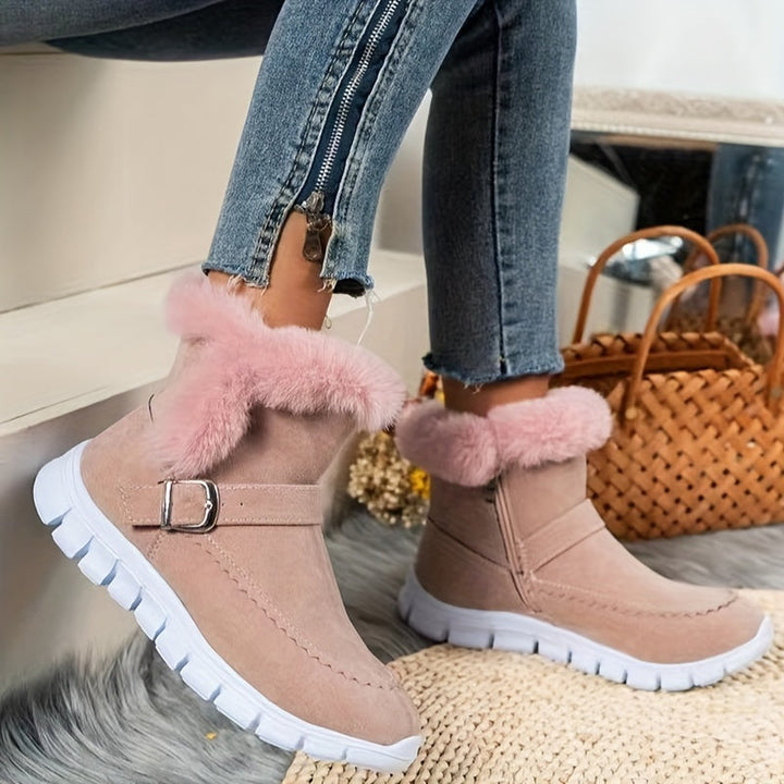 Nora | Gezellige Pluche Winterlaarzen met Bies