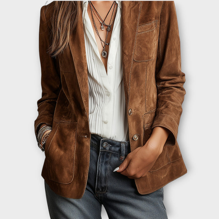 Bruine Vintage Suede Blazer