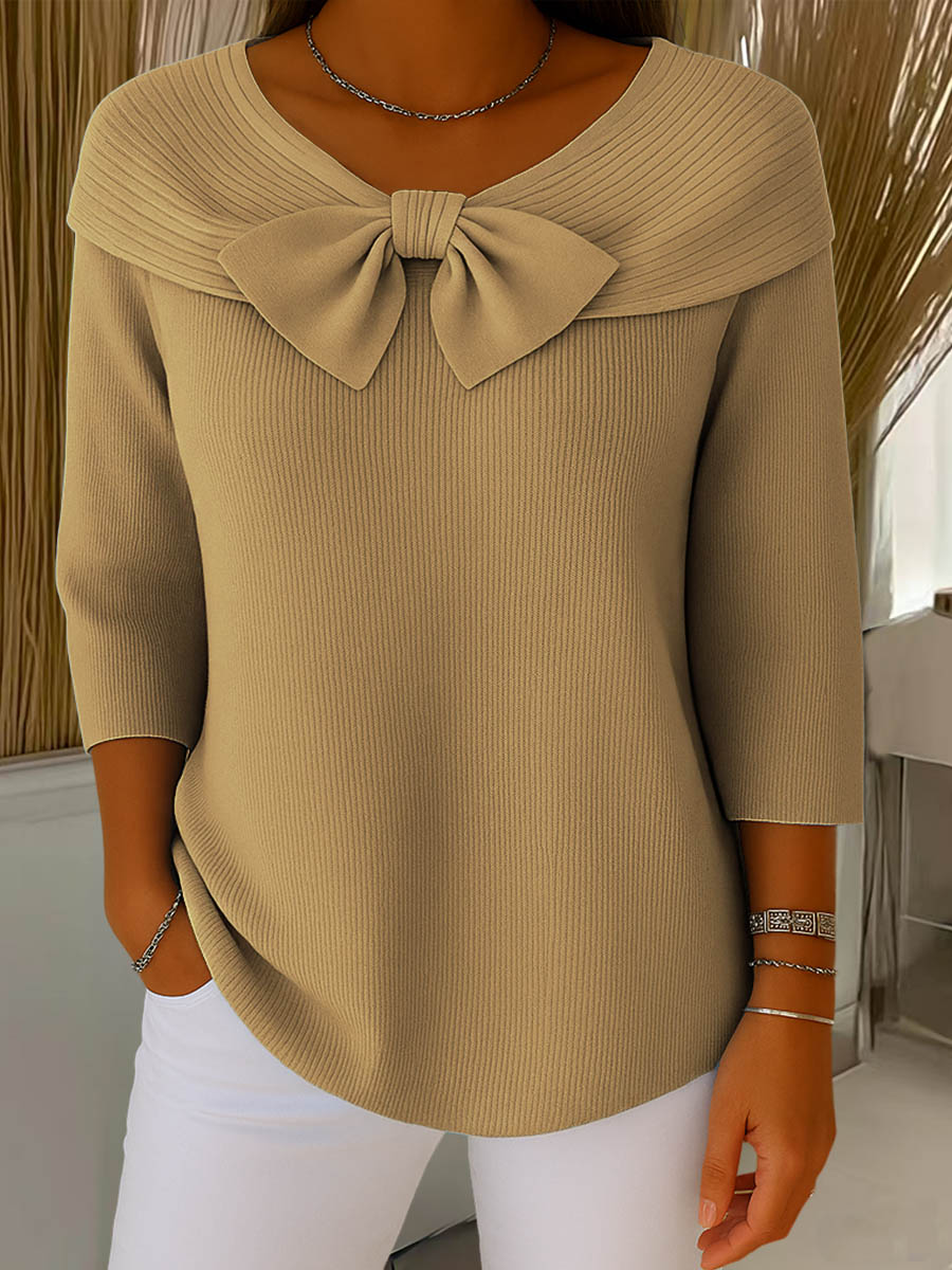 Helen - Elegante gebreide trui met strikdetail