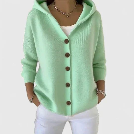 OLIVIA – KNOPEN-UP HOODIE CARDIGAN