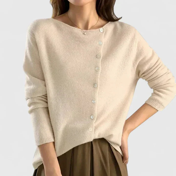 Lorna | Asymmetrische Knopen Cardigan