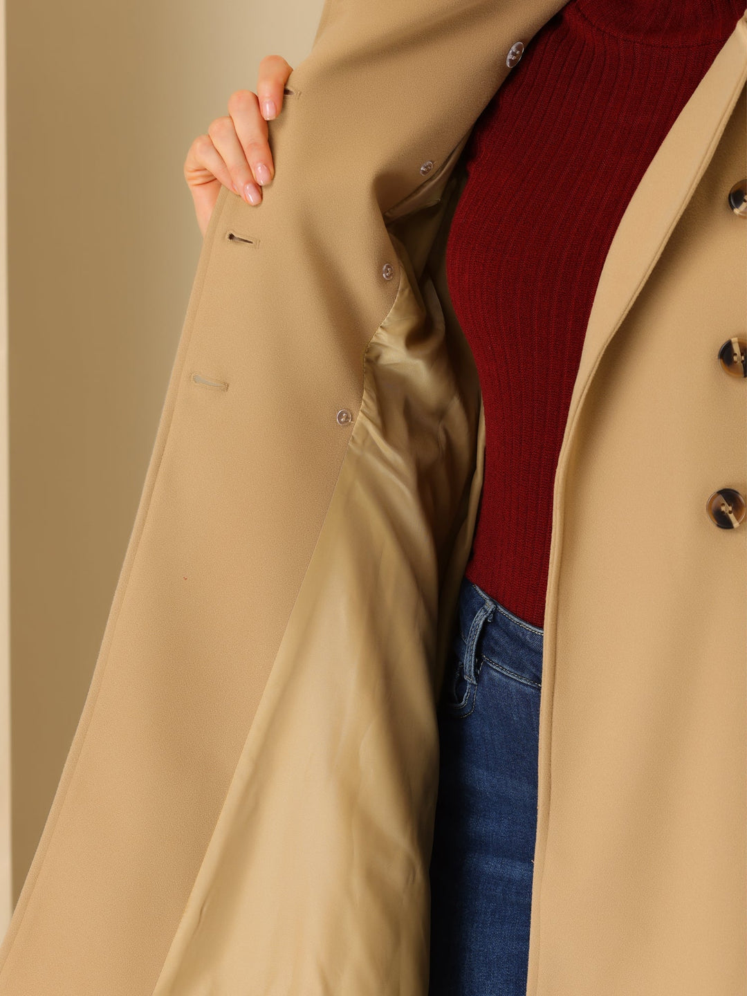 Ela | Fit-and-Flare Dubbelzijdige Op maat gemaakte Trenchcoat