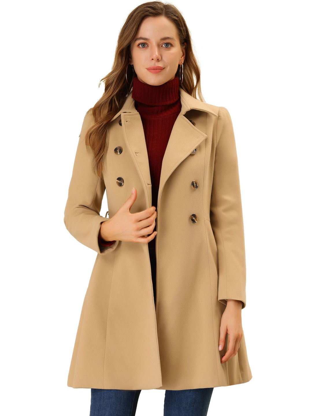 Ela | Fit-and-Flare Dubbelzijdige Op maat gemaakte Trenchcoat
