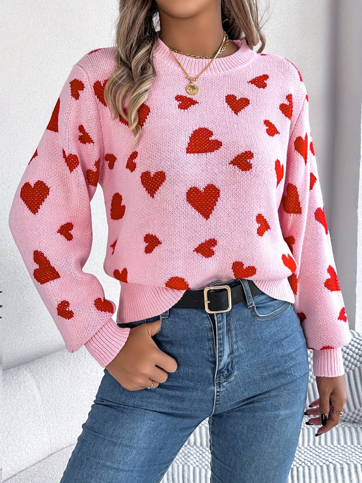 Elin | Elegante damestrui met ronde hals en hartjespatroon