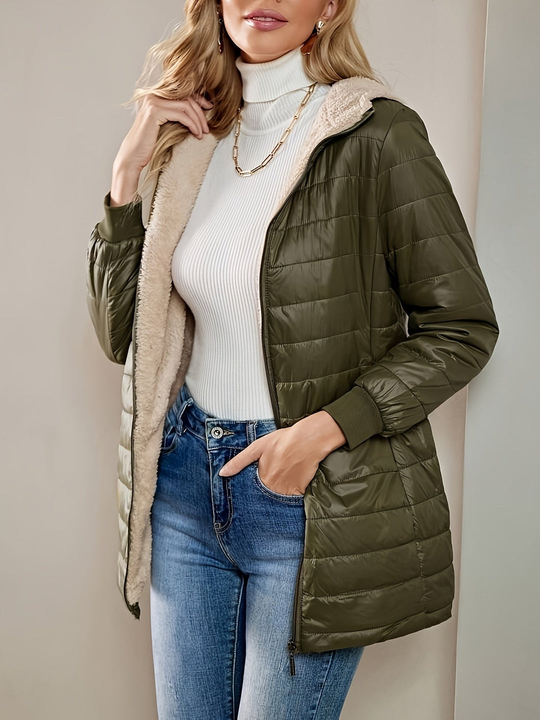 Eline | Fleece gevoerde jas met ritssluiting
