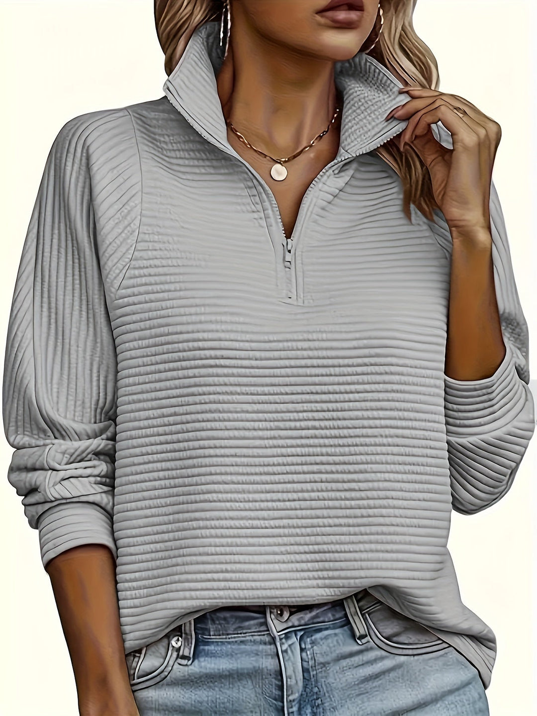 Elise | Casual sweatshirt met lange mouw en textuur