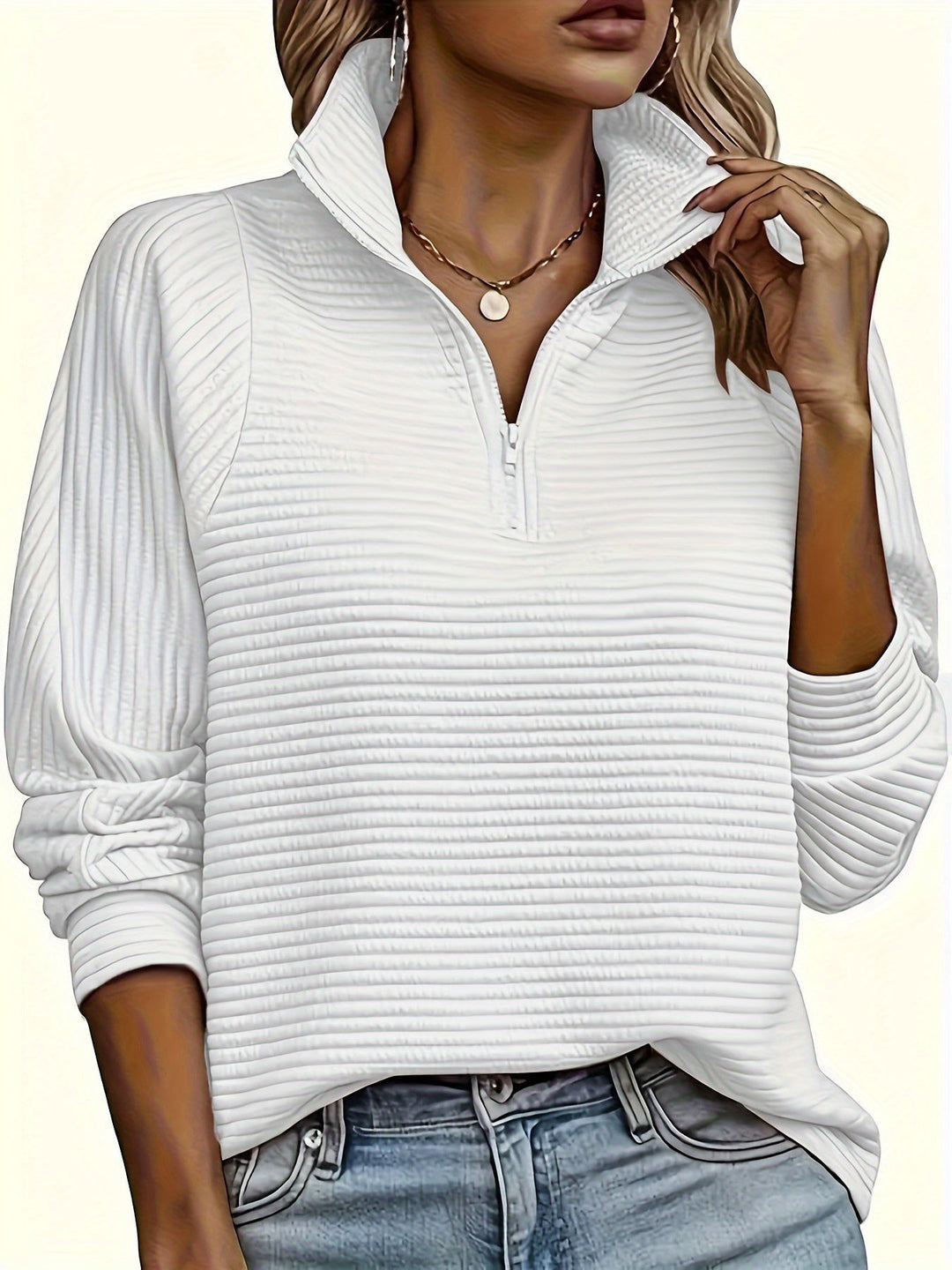 Elise | Casual sweatshirt met lange mouw en textuur