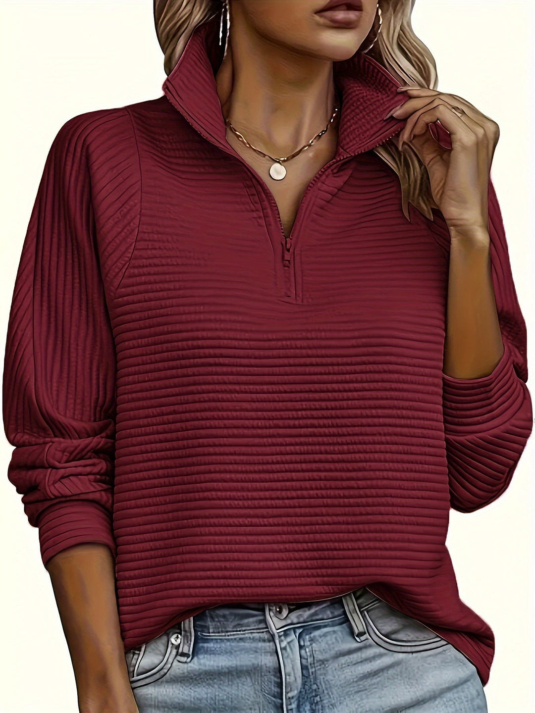 Elise | Casual sweatshirt met lange mouw en textuur