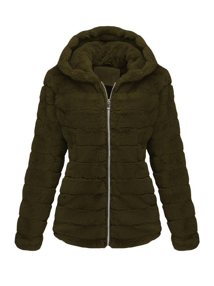Elise | Stijlvolle effen kleur teddy jas