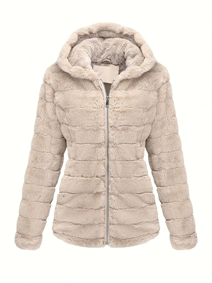 Elise | Stijlvolle effen kleur teddy jas