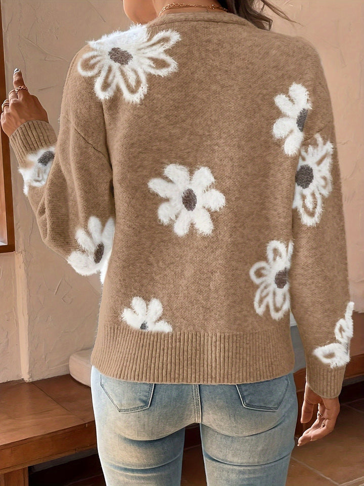 Emma | Bloemenpatroon cardigan trui