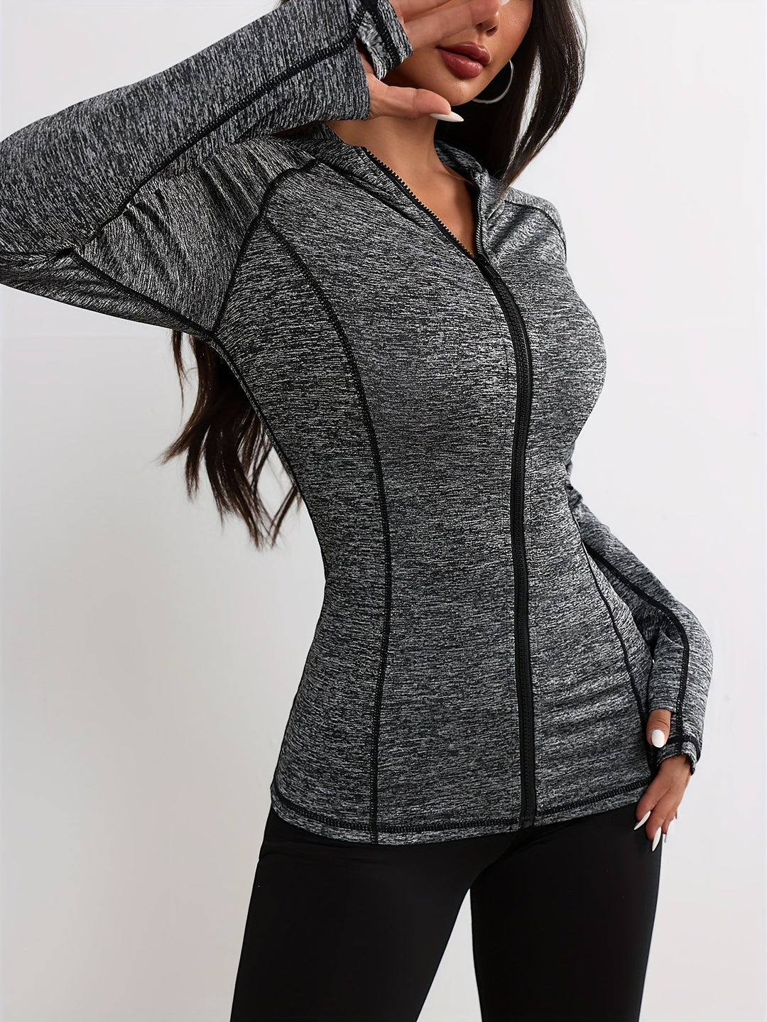 Emma | Sportjack met capuchon en streepdetail