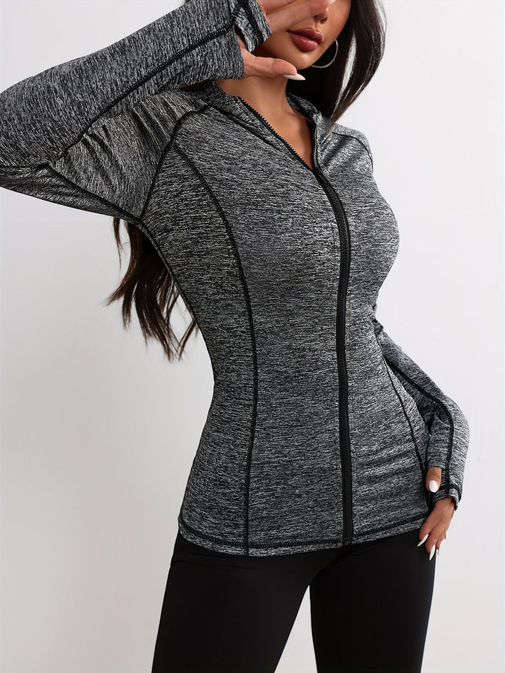Emma | Sportjack met capuchon en streepdetail
