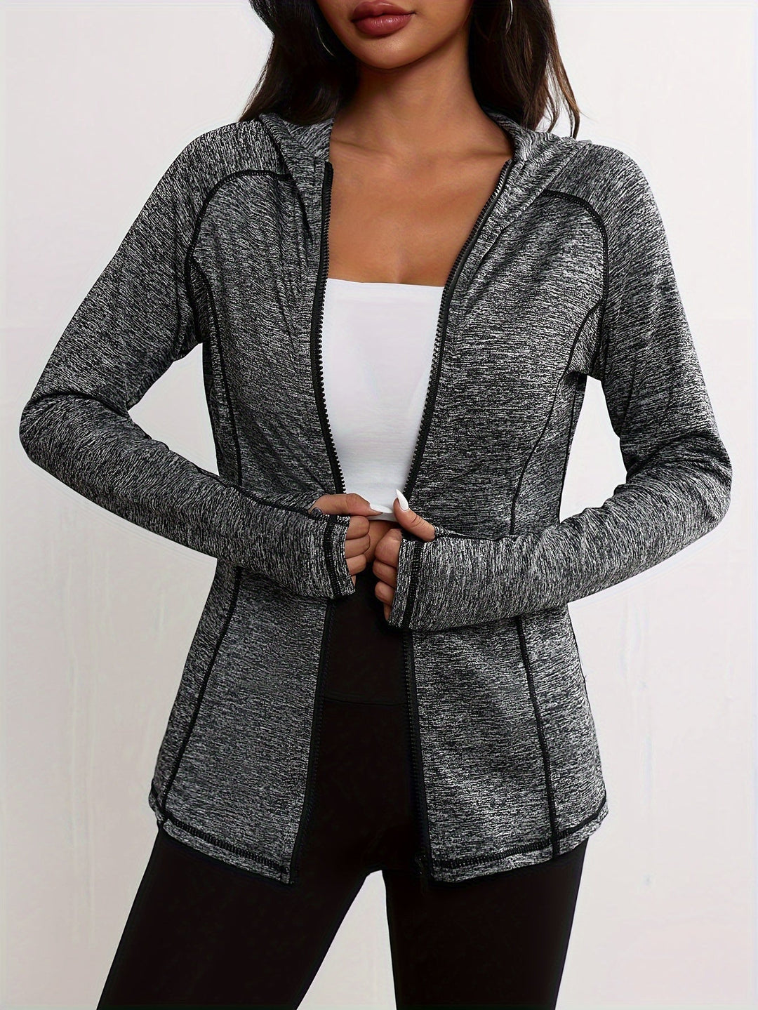 Emma | Sportjack met capuchon en streepdetail