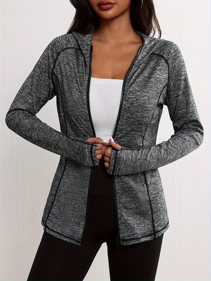 Emma | Sportjack met capuchon en streepdetail